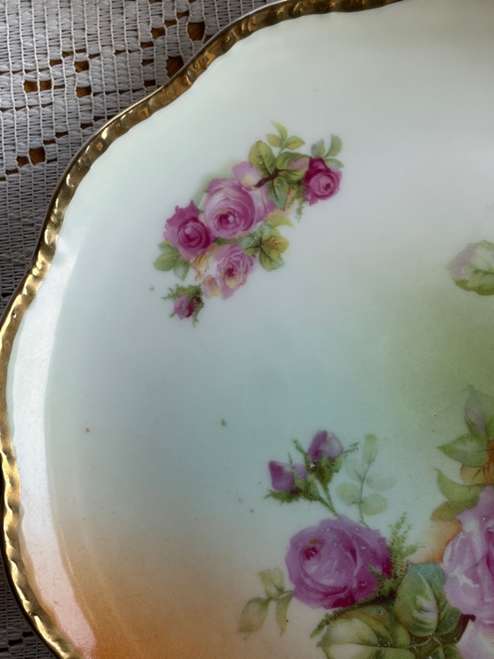 Vintage Bavaria Floral Plates Set Gold Trim Cottagecore Roses 🌹 - Picture 9 of 13